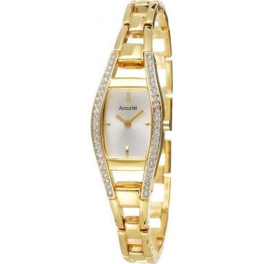 Foto Accurist Ladies Core Crystals Gold Watch Model Number:LB1026S
