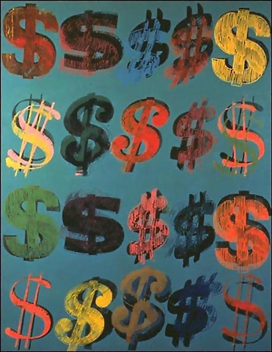 Foto Aceite de Reproducción 60 x 80 CM - Andy Warhol - Dollar Sign (3)