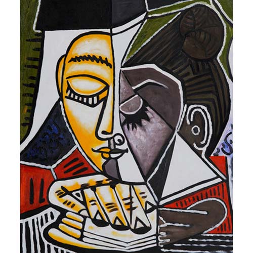 Foto Aceite de reproducci n de la pintura sobre lienzo - Tete d'une Femme lisant por Picasso