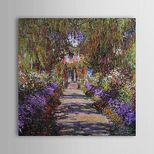 Foto Aceite famosa pintura Un camino en gardenat Giverny de Monet de Claude Monet