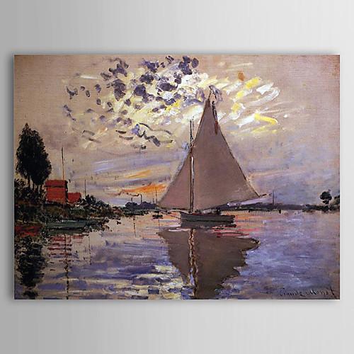 Foto Aceite famosa pintura Un velero en Le Petit-Gennevilliers por Claude Monet