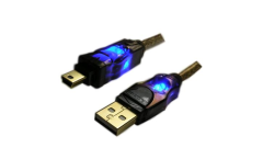 Foto A.C.RYAN PROCABLES LIGHTED USB2.0 CABLE - A MALE/MINI5P MALE - BLUELED 1.8M