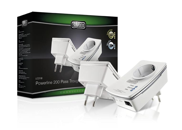 Foto Adap. de red Sweex lc218, powerline 200 passthrough adapter kit white