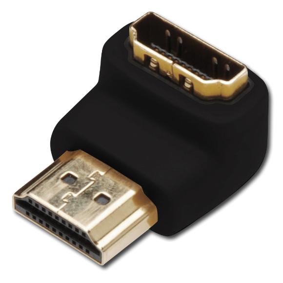Foto Adaptador HDMI Macho a HDMI Hembra Acodado