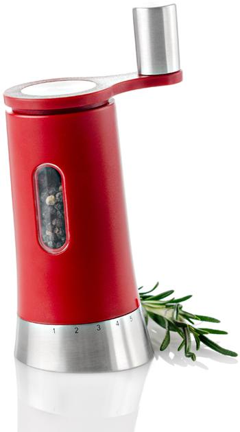 Foto AdHoc Molinillo a manivela PEPISA rojo, para sal o pimienta, 16 cm (H.
