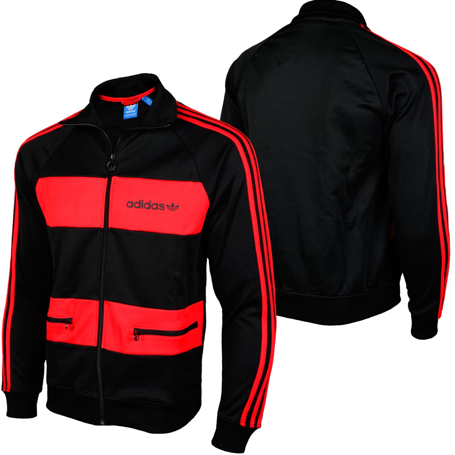 Foto Adidas Beckenbauer Track Chaquetas De Deporte Negro Rojo