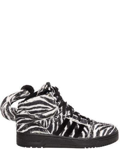 Foto adidas by jeremy scott tenis altos estampado zebra de piel artificial