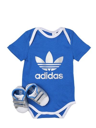 Foto adidas originals set regalo de bebé body jersey y zapatos piel eco