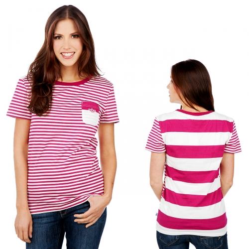 Foto Adidas Striped camiseta Power rosa/Running blanca talla 40