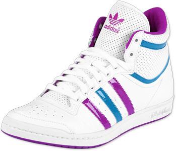 Foto Adidas Top Ten Hi Sleek W calzado blanco violeta turquesa 40,0 EU 6,5 UK