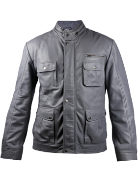Foto Adventure Reborn Men’s Grey Leather Jacket