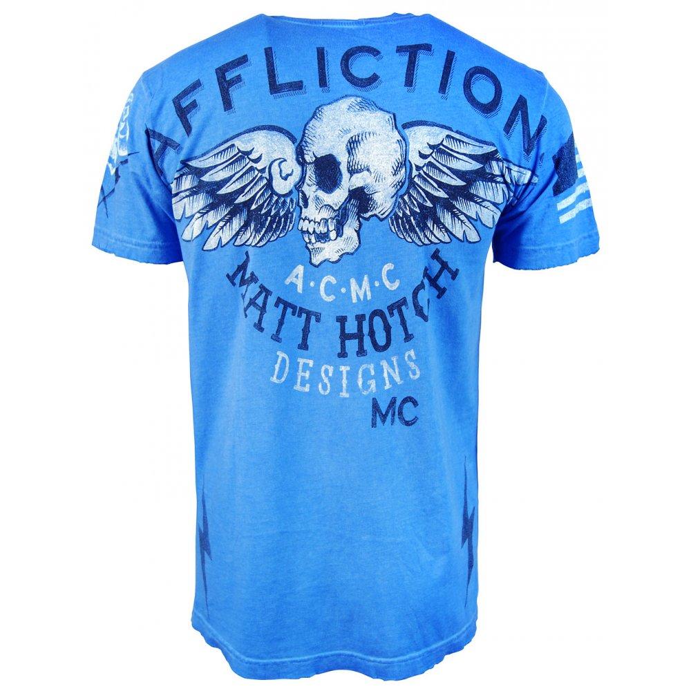 Foto Affliction Mens Hotch Designs T-shirt, Blue