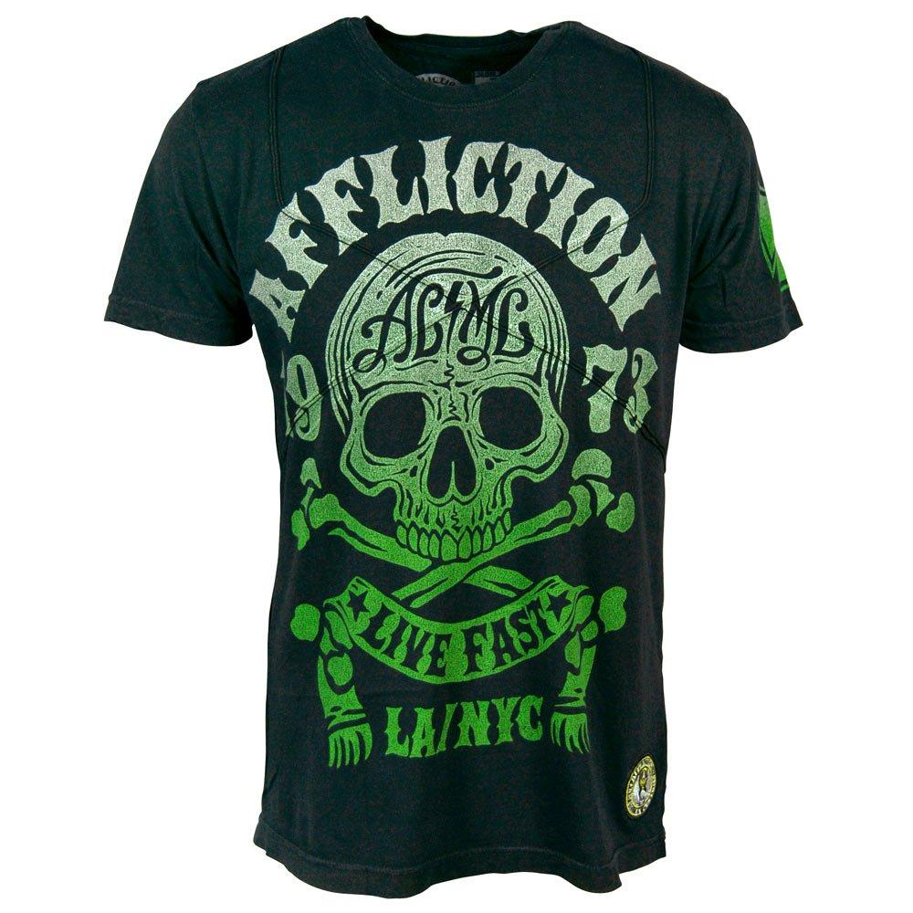 Foto Affliction Mens Skull Club Cross Tape T Shirt Black