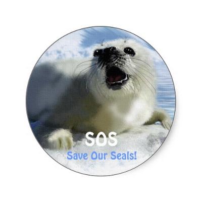 Foto Ahorre Nuestro Diseño De Las Focas De Groenlandia Pegatinas