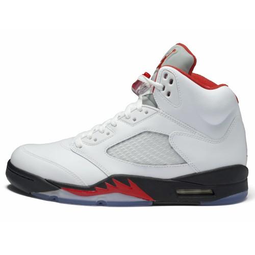 Foto Air Jordan 5 Retro - White/Fire Red-Black
