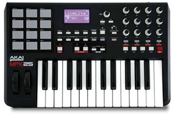Foto Akai MPK25. Teclado controlador midi-usb