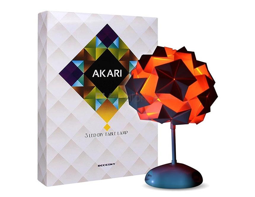 Foto AKARI 3 LED DIY Origami lámpara de mesa (Blanco)