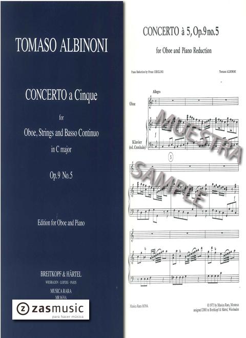 Foto albinoni, tomaso (1671-1750): concerto a cinque for oboe, st