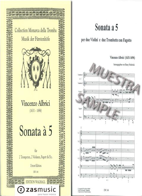 Foto albraci, vicenzo: sonata à 5 fur 2 trompeten, 2 violinen, fa