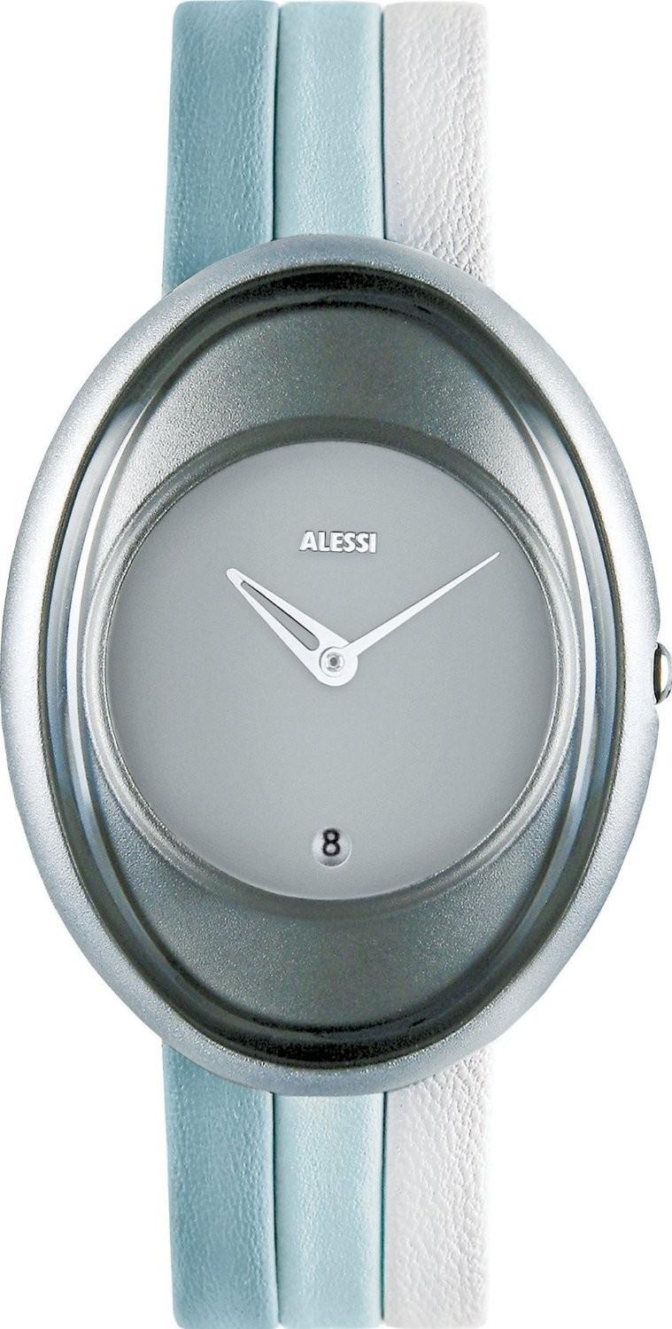 Foto Alessi Womens Millennium Analog Aluminum Watch - Tri-color Leather Strap - Silver Dial - AL19000