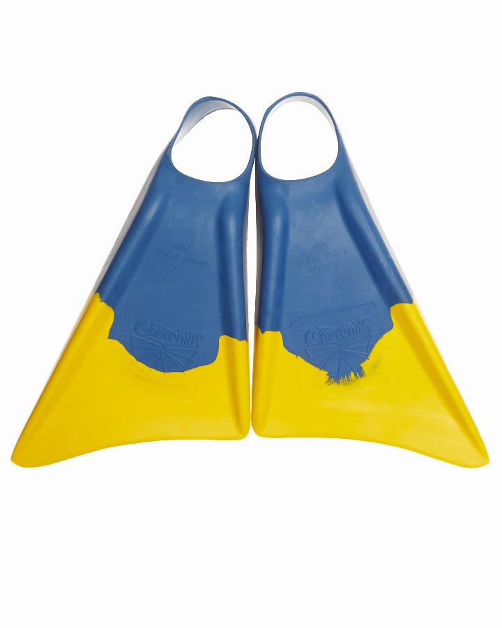 Foto Aletas De Bodyboard Makapuu De Churchill Fins - Azul Amarillo