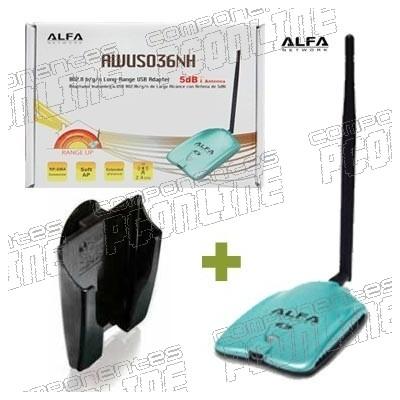 Foto Alfa network usb awus036nh 2000mw + antena 5dbi