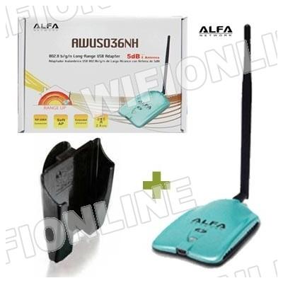 Foto Alfa network usb awus036nh 2000mw + antena 5dbi