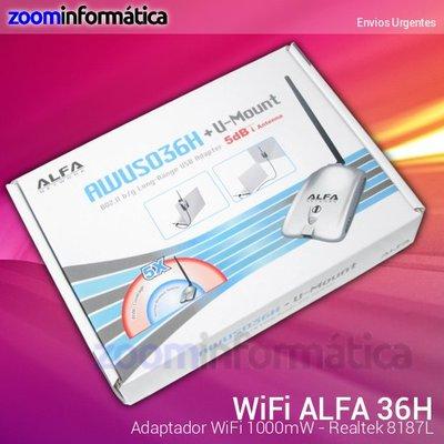 Foto Alfa Networks Usb Adaptador Wifi 1000mw Antena Realtek 8187l 1w Awus036h