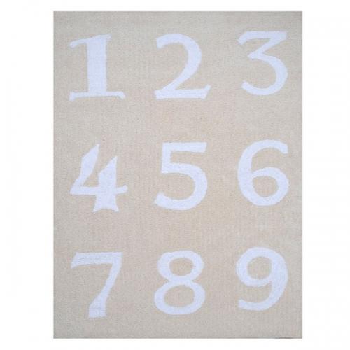 Foto Alfombra algodon numeros beig 120x160 lorena canals