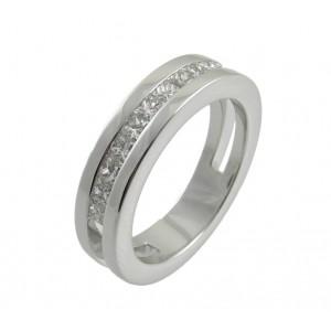 Foto Alianza oro blanco y diamantes a3673