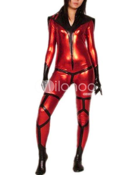 Foto Alien Lucha Femal brillante metálico catsuit Super Hero