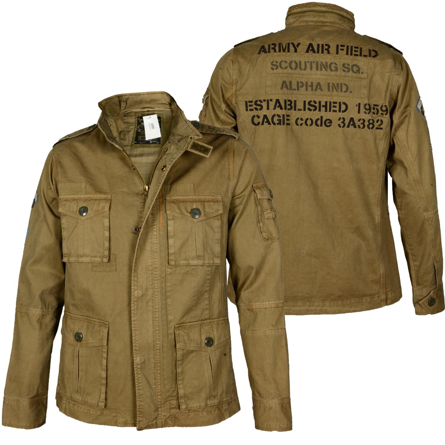 Foto Alpha Industries Scouting Hombres Escudo Medio Estacao Aceituna