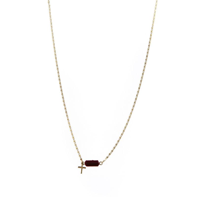 Foto Alphabeta Collar - arlequin cross necklace - Rojo / Coral