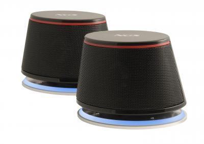 Foto Altavoces 2.0 Ngs Ovoid Negros Con Led Azul