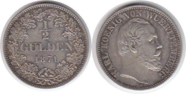 Foto Altdeutschland 1/2 Gulden 1871