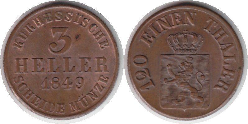 Foto Altdeutschland 3 Heller 1849
