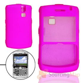 Foto amaranto rosa de goma de plástico duro caso para blackberry 8300