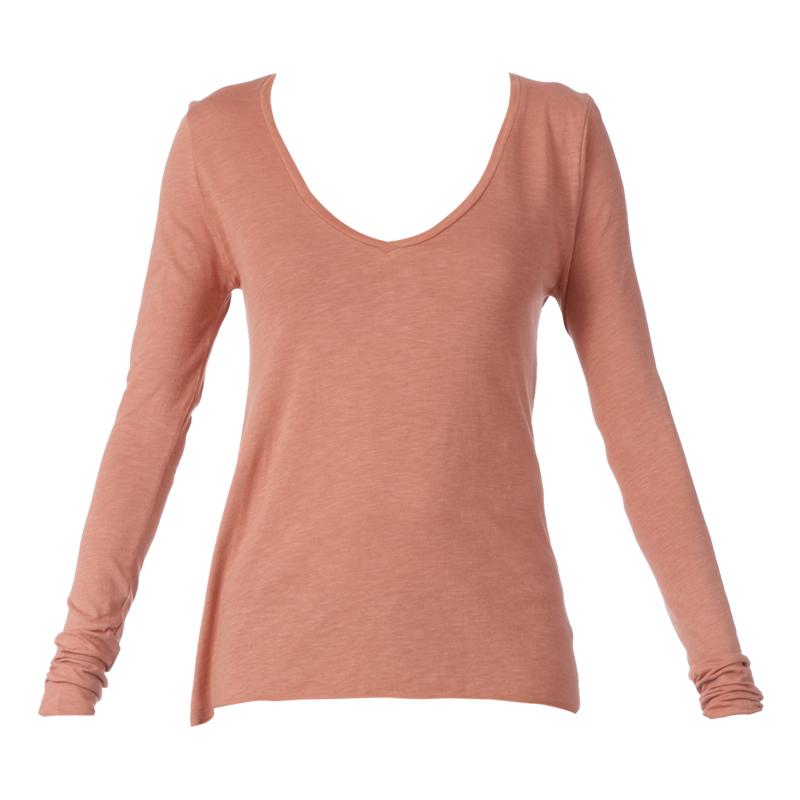 Foto American vintage Camiseta de mangas largas - jac52 - Rojo / Coral