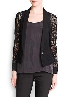 Foto Americana Encaje negro MANGO