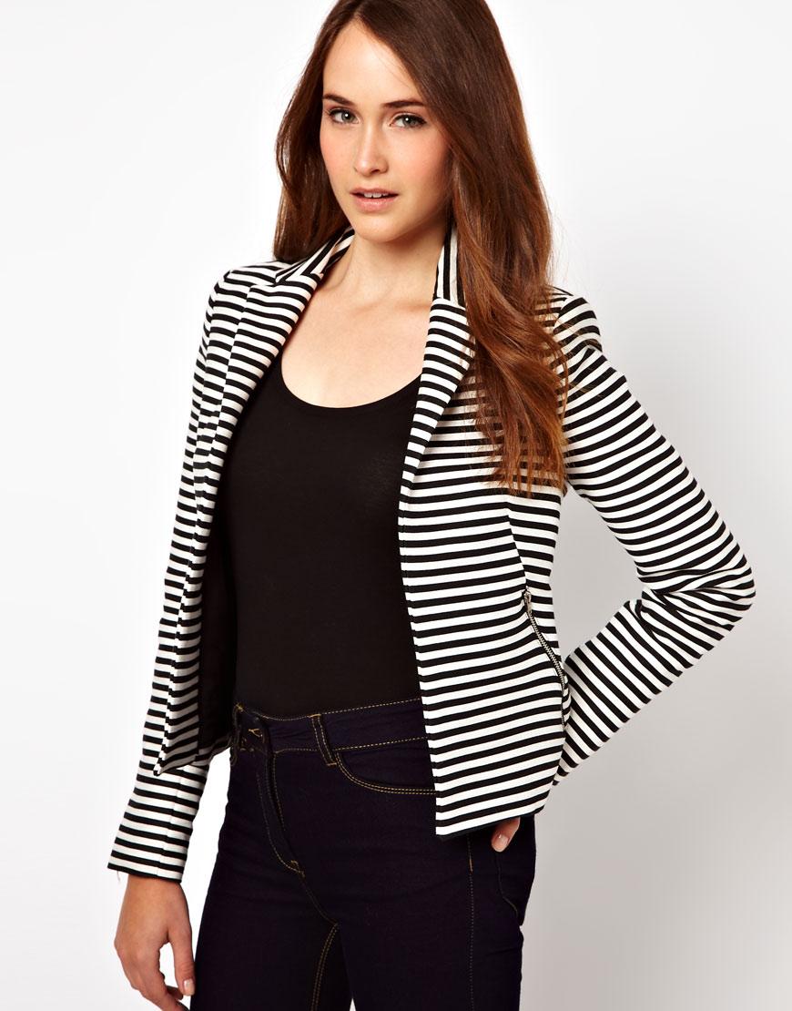 Foto Americana sartorial a rayas de Warehouse Negro/blanco