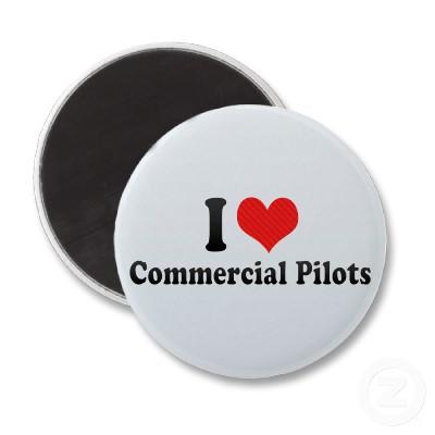 Foto Amo a pilotos comerciales Imanes De Nevera