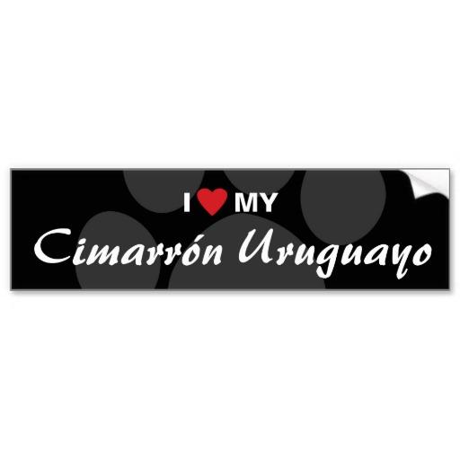 Foto Amo (corazón) mi Cimarrón Uruguayo Etiqueta De Parachoque