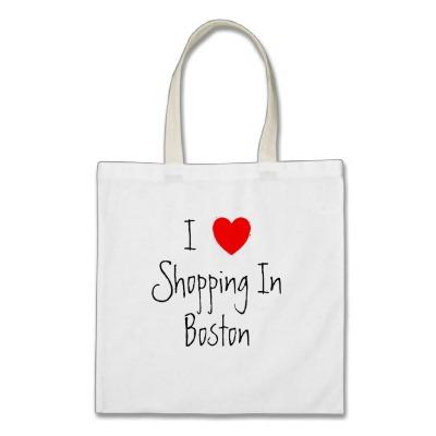Foto Amo el hacer compras en el bolso de Boston Bolsas Lienzo