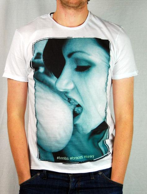 Foto Amplified Pin Ups Braces Tshirt - White