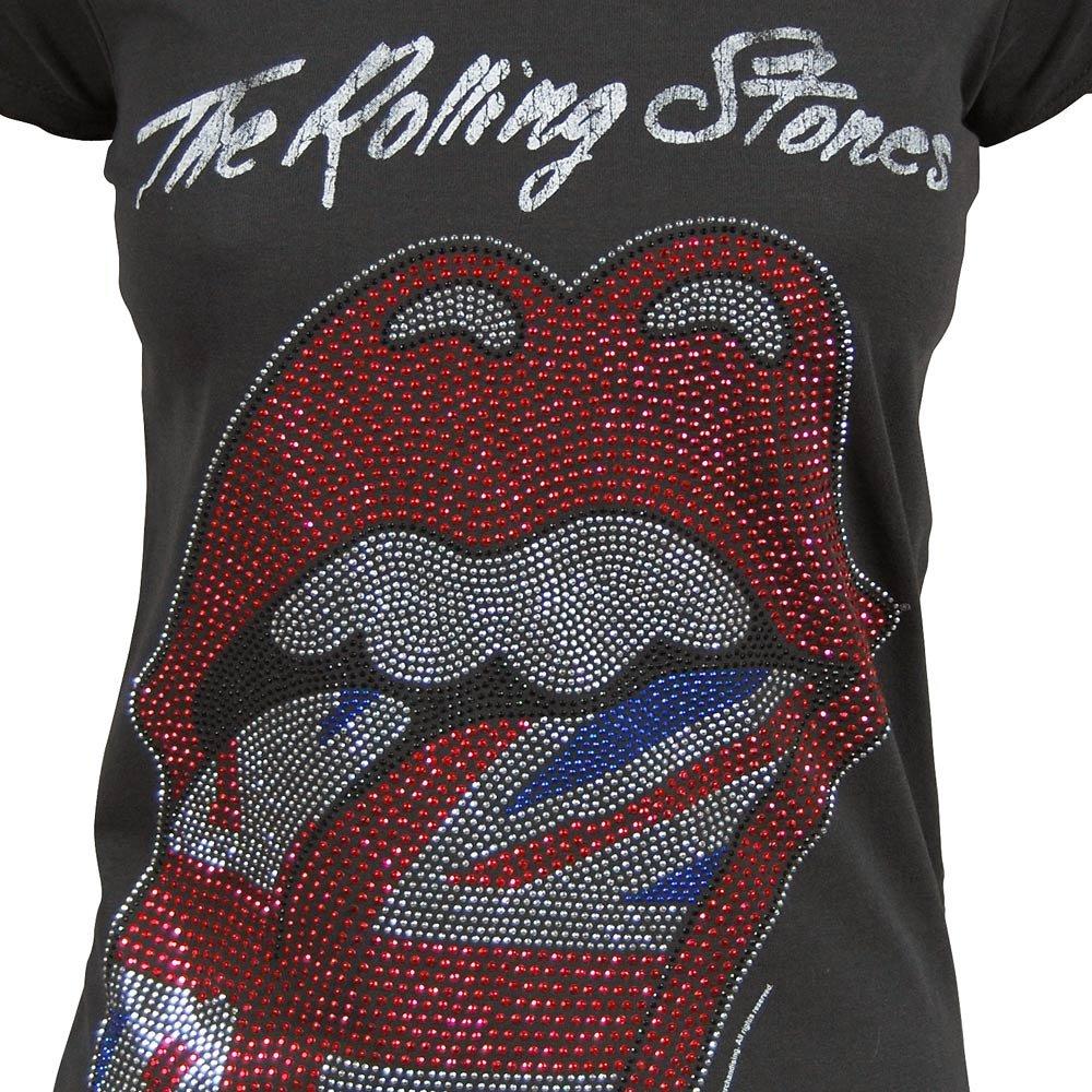 Foto Amplified Womens Rolling Stones Diamante UK T Shirt Charcoal