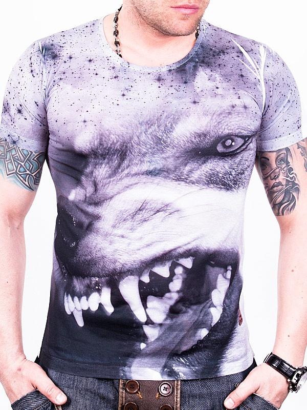 Foto Angry Wolf Camiseta - Púrpura - Blanco - S