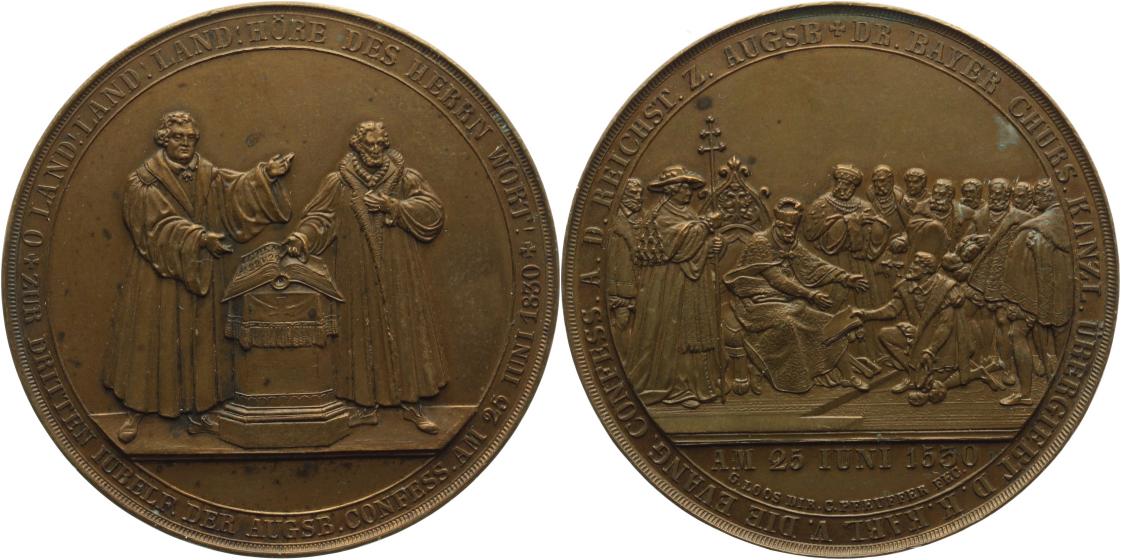 Foto Anhalt-Reformationsmedaillen mit Bezug zu Anhalt Bronze Medaille 1830