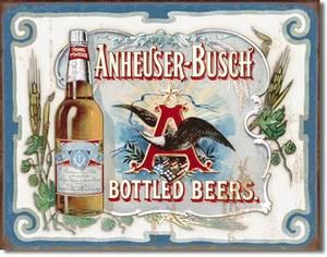 Foto Anheuser-Busch Bottled Beers metal sign