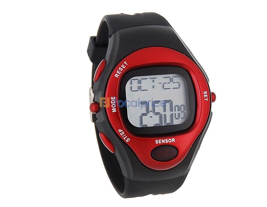 Foto ANIKE reloj digital con medidor de pulso (rojo)