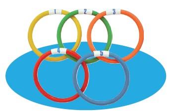 Foto Anillas de buceo flexibles softee natacion piscina (juego 5 unidades)